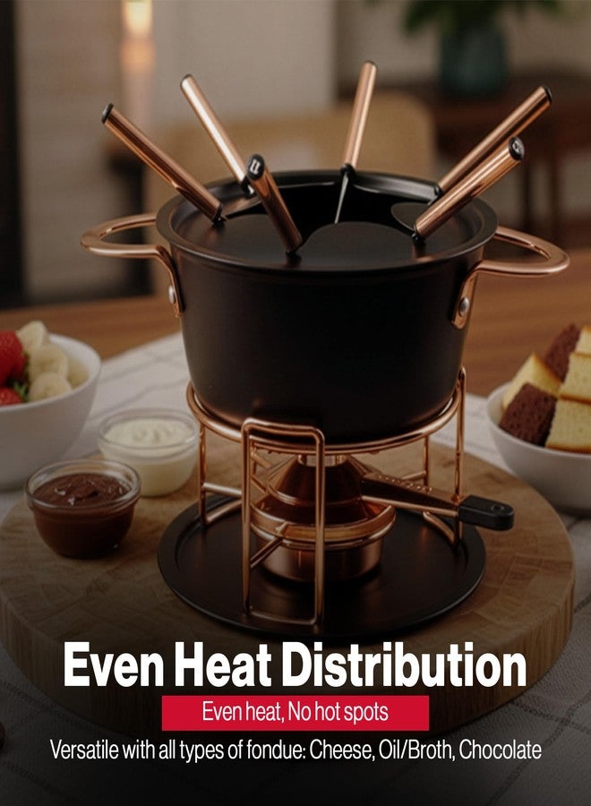 Swissmar Realp 11-Piece Cast Aluminum Fondue Set - Ideal for Melting Cheese & Chocolate Fondue, Oil & Broth Cooking - Perfect for Kitchen Collection & Wedding Gifts - 1.5 Liter / 1.58 Quarts - Image 4